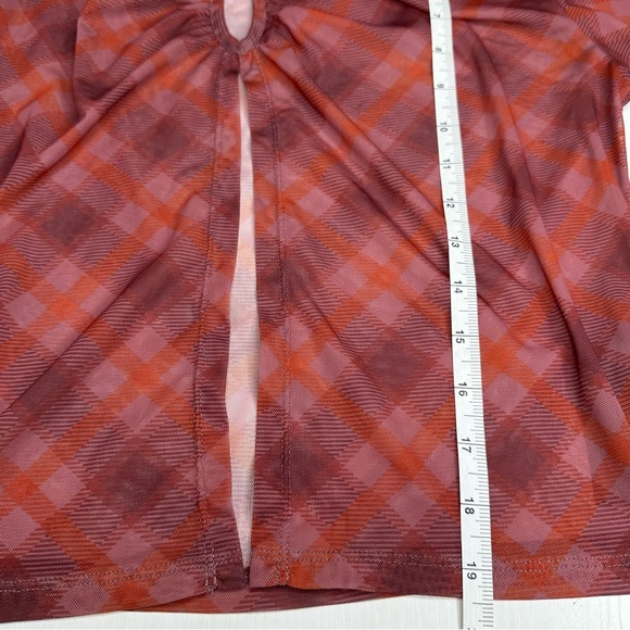 Nasty Gal Check Print Long Sleeve Mesh Top Size 10 - Picture 8 of 9
